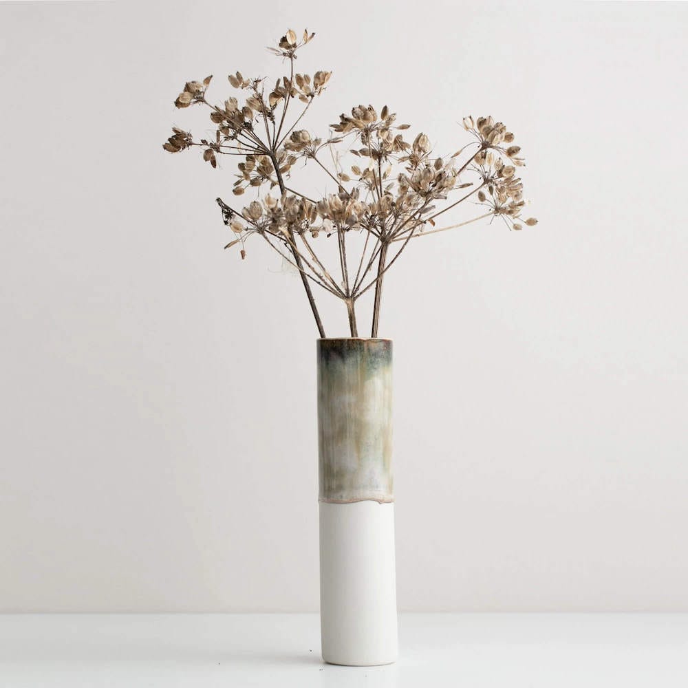 Porcelain Vase Earthtone (browns/yellows various mottled) Tall Porcelain Vase (Various Glazes) homeware shops bristol gift shops bristol Naked Clay Ceramics