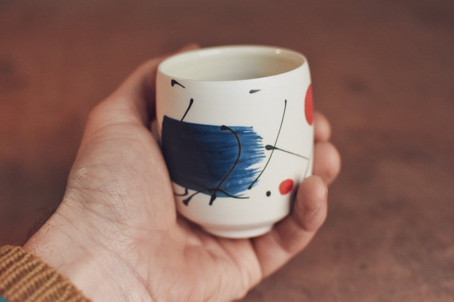 Mug Porcelain Cup with "Mittsu" Design homeware shops bristol gift shops bristol Nicholas Dover Ceramics