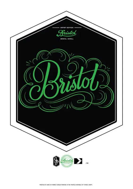 Print Original Screen Print - Ged Palmer Bristol Scroll (A2) homeware shops bristol gift shops bristol Peoples Republic Of Stokes Croft