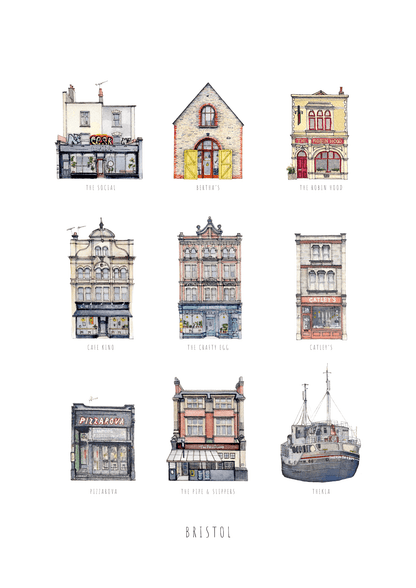 Print Bristol Fine Art Print Bristol Fine Art Print - A4 (various designs) homeware shops bristol gift shops bristol Poppy Victoria May Art