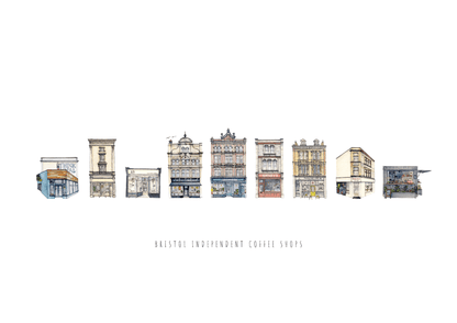 Print Bristol Independent Coffee Shops Fine Art Print Bristol Fine Art Print - A3 (various designs) homeware shops bristol gift shops bristol Poppy Victoria May Art