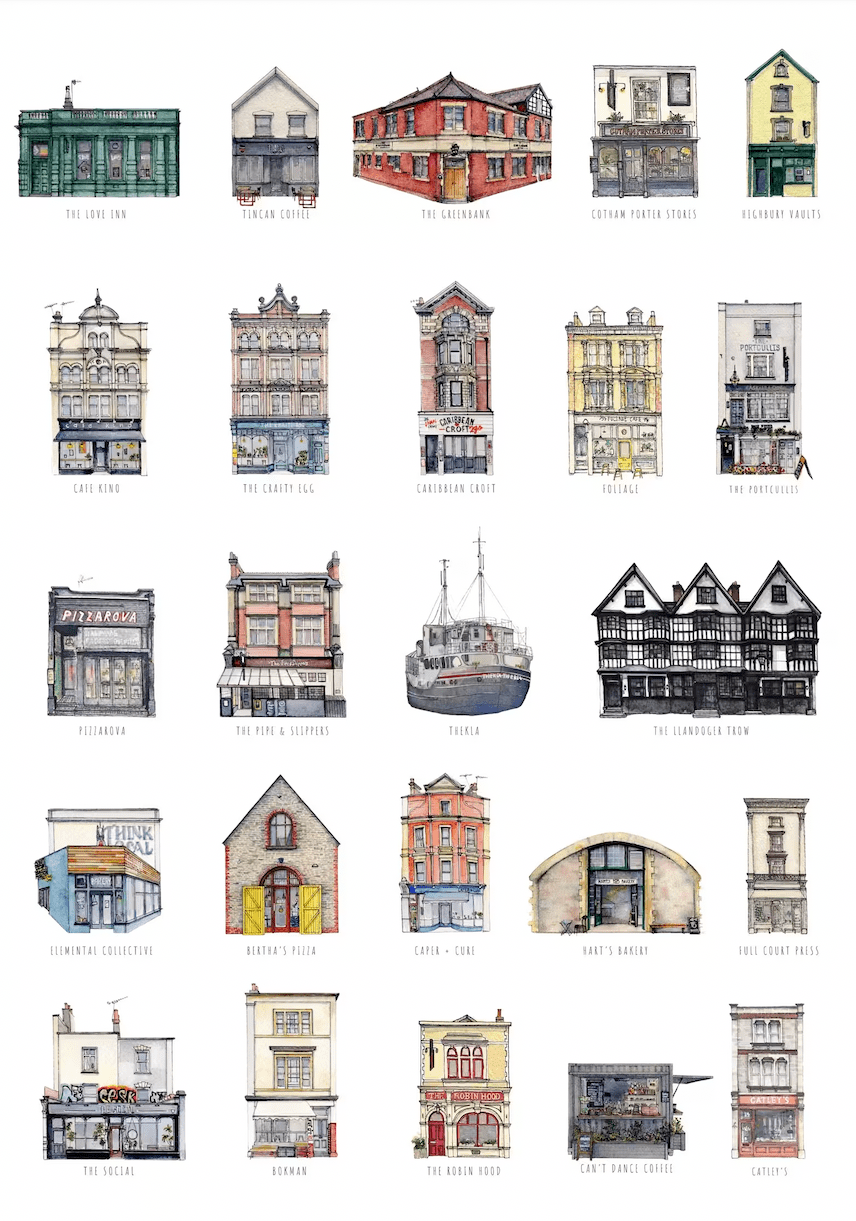Print Miniature Bristol Fine Art Print Bristol Fine Art Print - A3 (various designs) homeware shops bristol gift shops bristol Poppy Victoria May Art