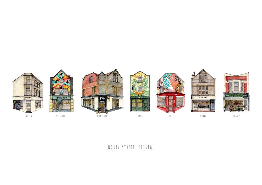 Print North Street Fine Art Print Bristol Fine Art Print - A3 (various designs) homeware shops bristol gift shops bristol Poppy Victoria May Art