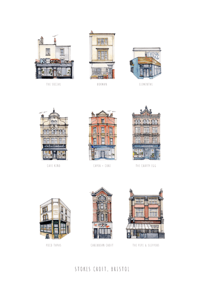 Print Stokes Croft Fine Art Print Bristol Fine Art Print - A4 (various designs) homeware shops bristol gift shops bristol Poppy Victoria May Art
