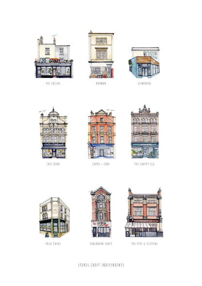 Print Stokes Croft Landscape Fine Art Print Bristol Fine Art Print - A3 (various designs) homeware shops bristol gift shops bristol Poppy Victoria May Art