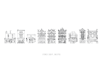 Print Stokes Croft Line Illustrations Fine Art Print Bristol Fine Art Print - A5 (various designs) homeware shops bristol gift shops bristol Poppy Victoria May Art