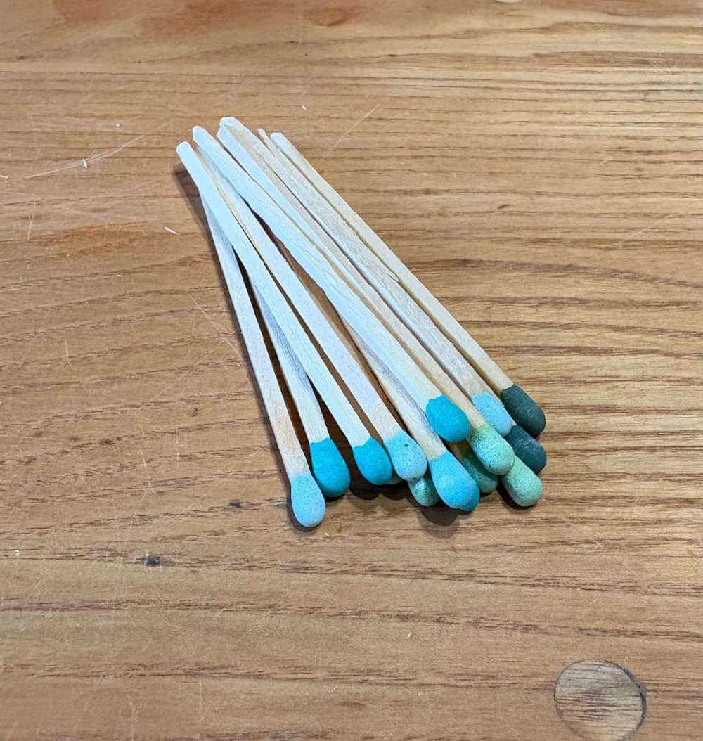 Long Matches Green/ Blue Shades Long Matches (Various Colours) homeware shops bristol gift shops bristol Prior Shop