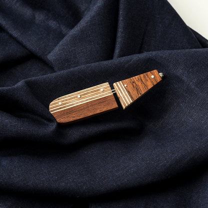 Brooch Bauhaus Wood and Eco Silver Brooch Pin - #5 homeware shops bristol gift shops bristol PRIORMADE
