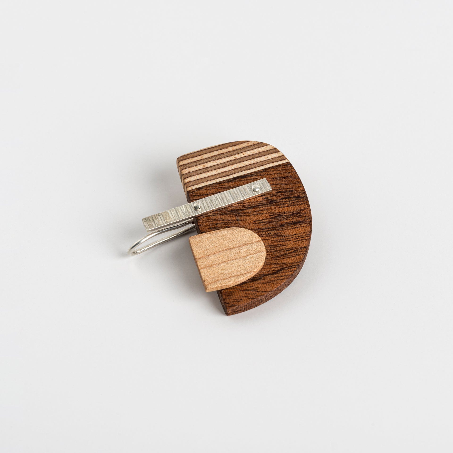 Brooch Bauhaus Wood and Eco Silver Brooch Pin - #6 homeware shops bristol gift shops bristol PRIORMADE