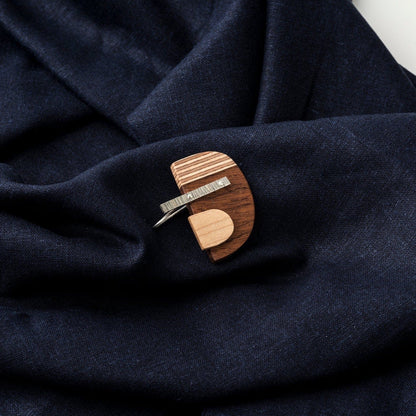 Brooch Bauhaus Wood and Eco Silver Brooch Pin - #6 homeware shops bristol gift shops bristol PRIORMADE