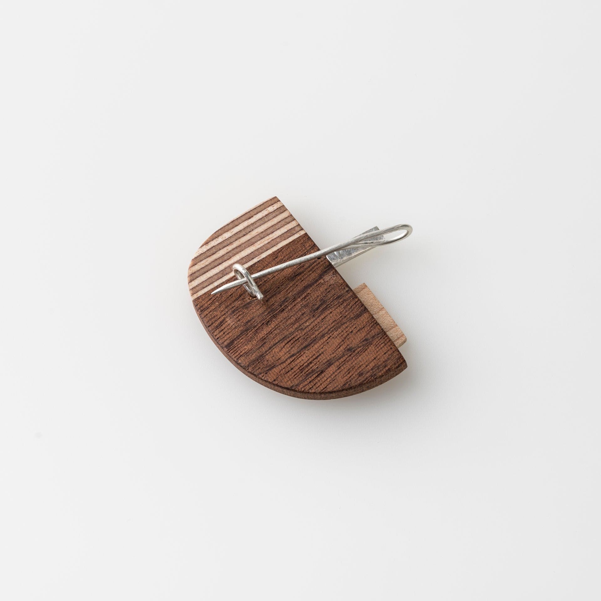Brooch Bauhaus Wood and Eco Silver Brooch Pin - #6 homeware shops bristol gift shops bristol PRIORMADE