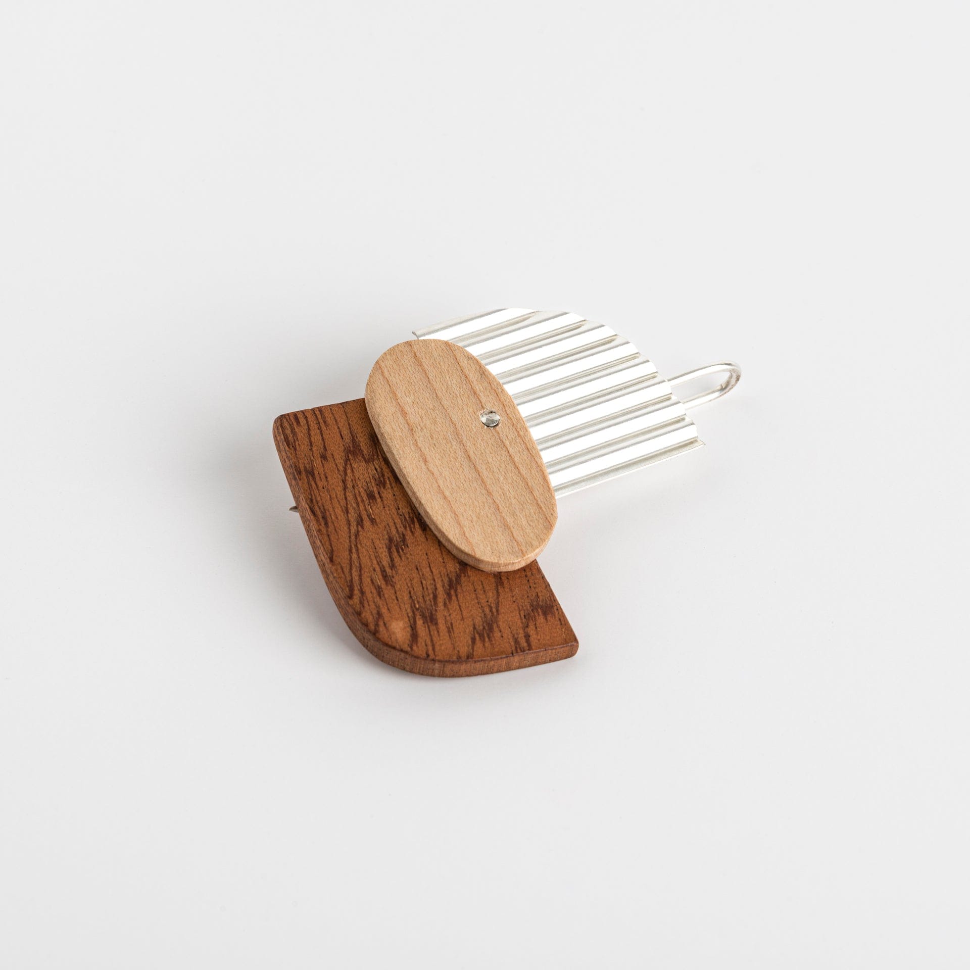 Brooch Bauhaus Wood and Eco Silver Brooch Pin - #8 homeware shops bristol gift shops bristol PRIORMADE