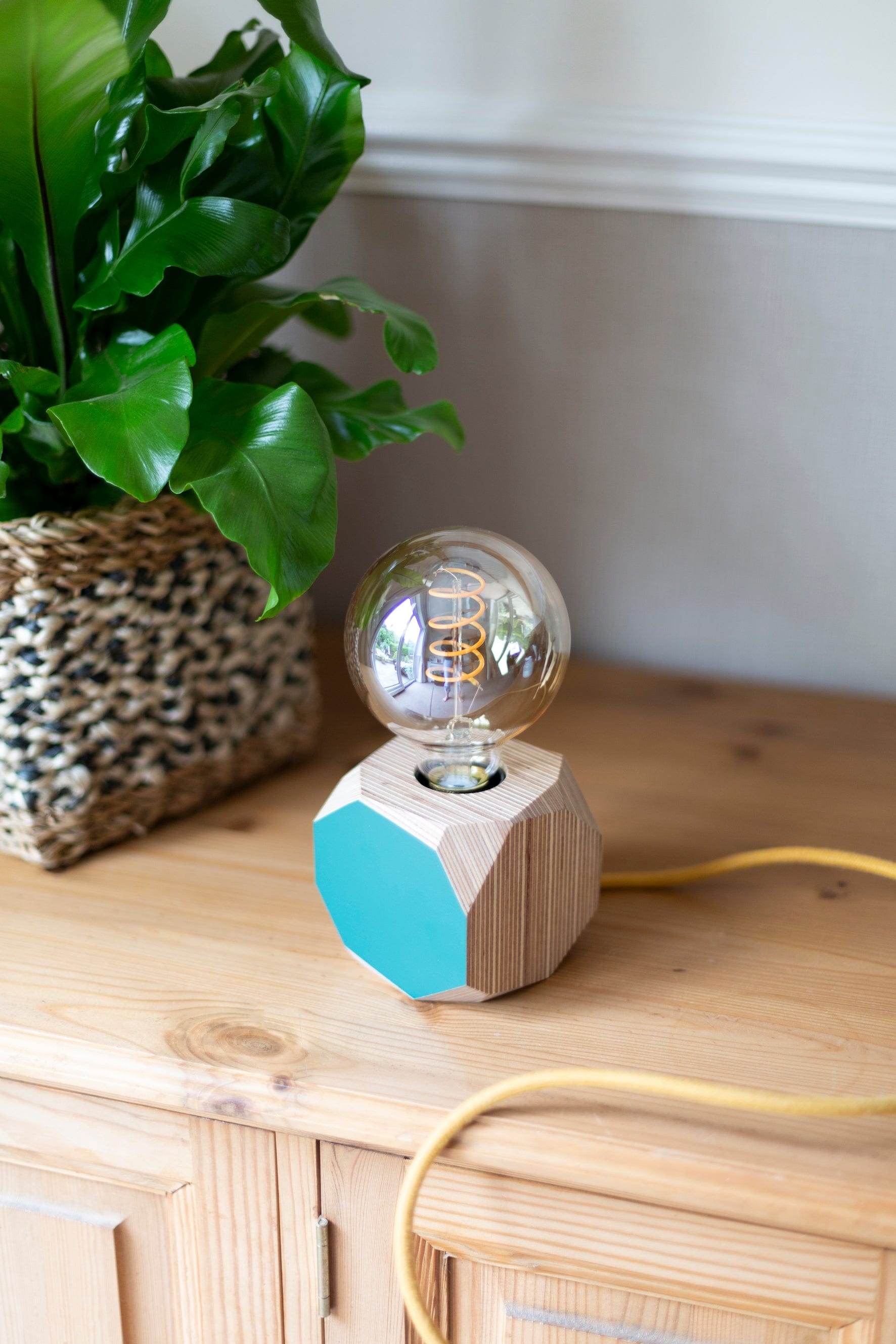 Geo Lamp Geo Filament Lamp in Dusty Pink homeware shops bristol gift shops bristol Priormade