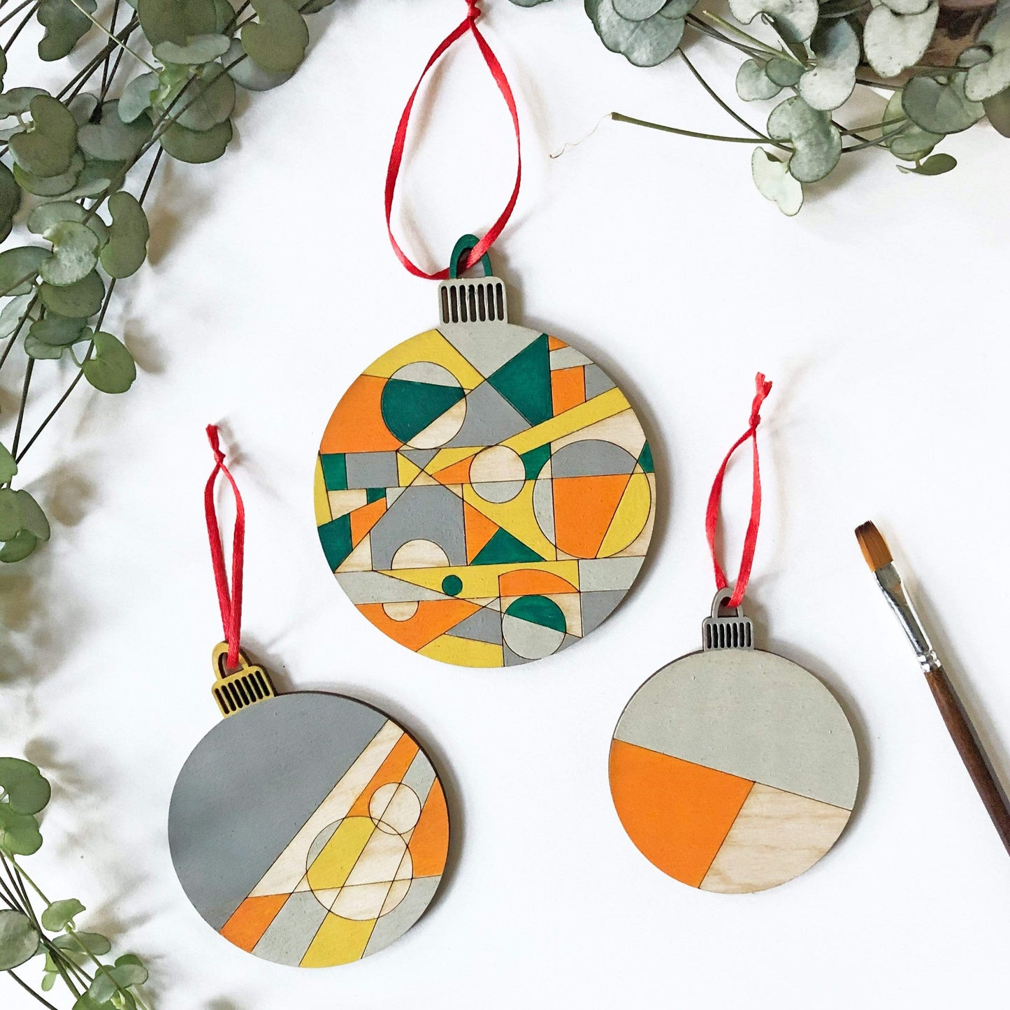 Kit Christmas Baubles Kit - pack of 6 wooden baubles homeware shops bristol gift shops bristol Priormade