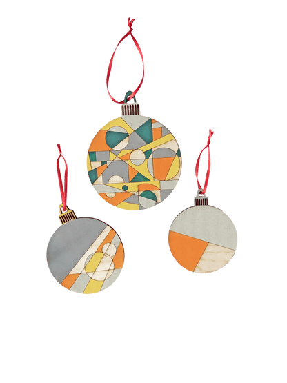 Kit Christmas Baubles Kit - pack of 6 wooden baubles homeware shops bristol gift shops bristol Priormade