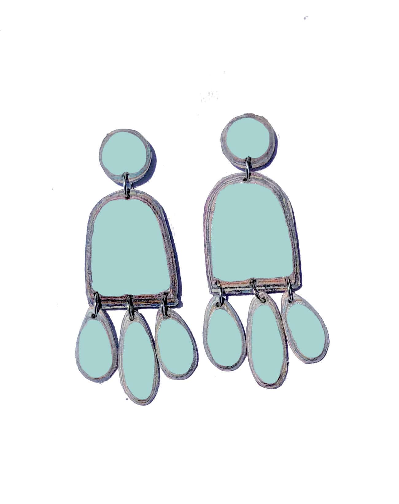 Earrings Light Blue Recycled Paper Lifu earring (various designs) homeware shops bristol gift shops bristol Quazi Design