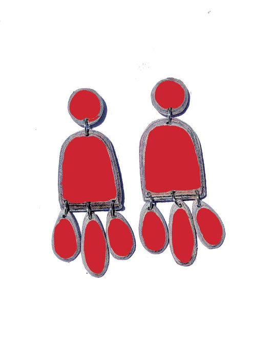 Earrings Red Recycled Paper Lifu earring (various designs) homeware shops bristol gift shops bristol Quazi Design