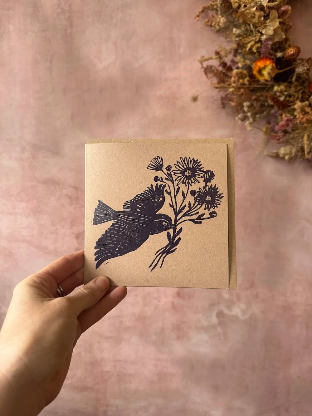 Bird Greetings Cards Wren and Daisies (Square) Bird Greetings Cards (Various Designs) homeware shops bristol gift shops bristol Rosanna Morris
