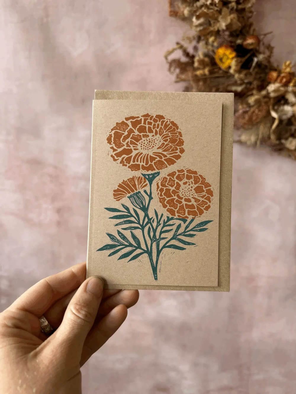 Flower Greetings Card Marigold Flower Greetings Card (Various Designs) homeware shops bristol gift shops bristol Rosanna Morris