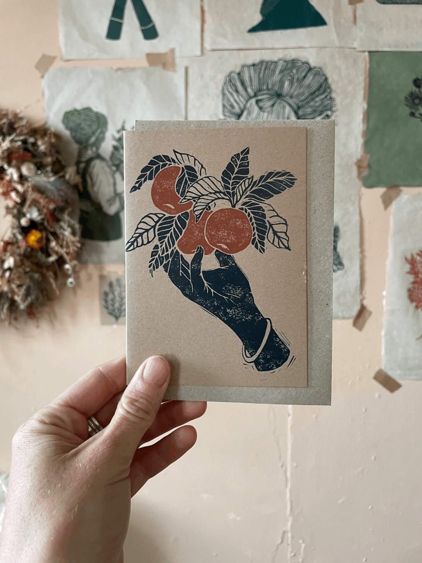 Flower Greetings Card Oranges Flower Greetings Card (Various Designs) homeware shops bristol gift shops bristol Rosanna Morris