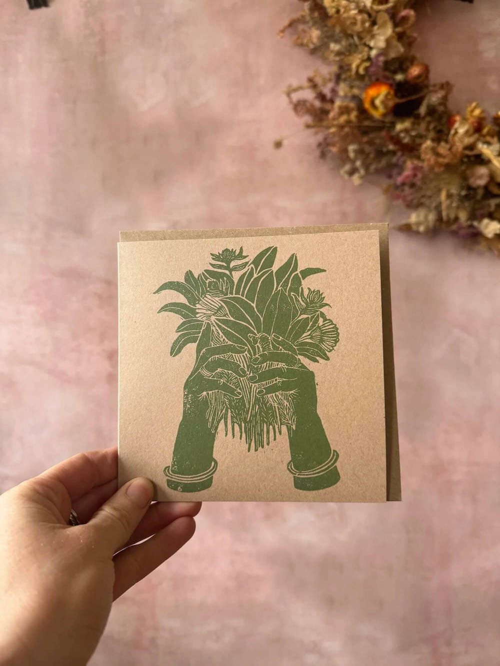 Flower Greetings Card Sage & Calendula (Square) Flower Greetings Card (Various Designs) homeware shops bristol gift shops bristol Rosanna Morris