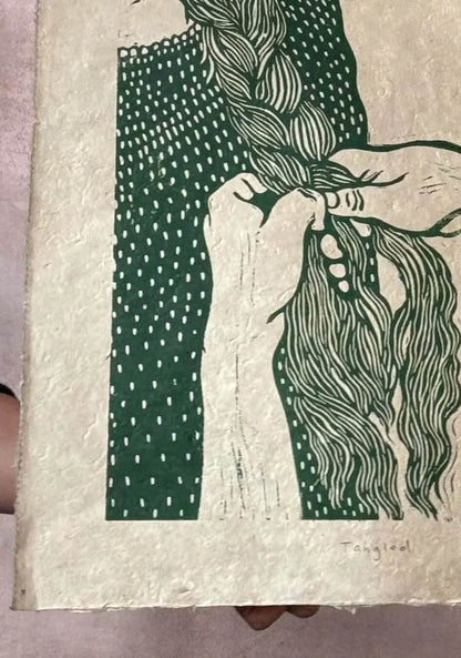 Lino Cut Print 'Tangled' Lino Cut Print homeware shops bristol gift shops bristol Rosanna Morris