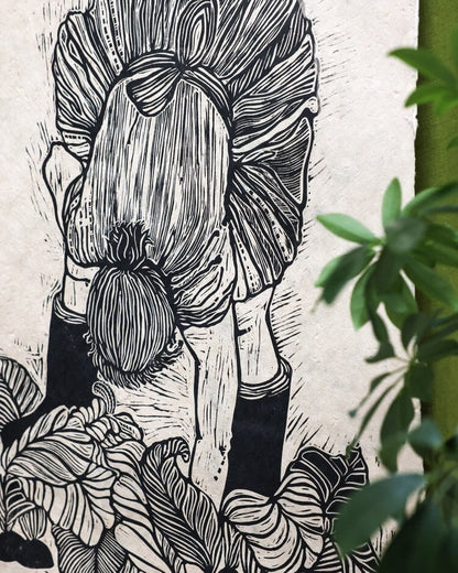 Prints Lino Print 'Mary' - Unframed (two colours) homeware shops bristol gift shops bristol Rosanna Morris