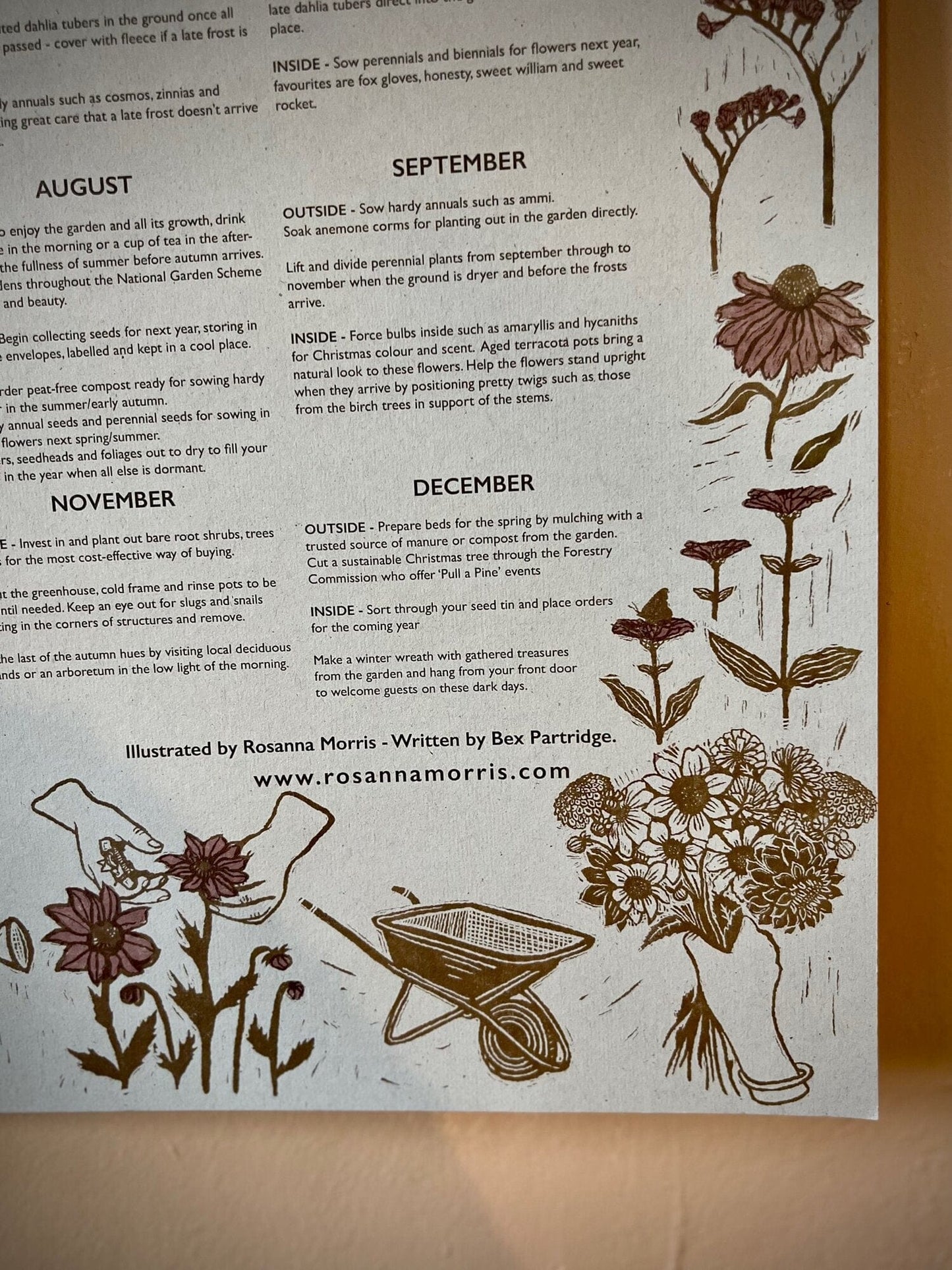 Prints Seed Sowing Guide - Vegetables and Flowers (A2 Poster) homeware shops bristol gift shops bristol Rosanna Morris