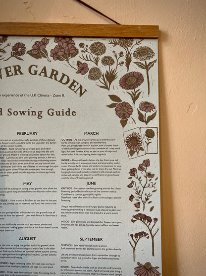 Prints Seed Sowing Guide - Vegetables and Flowers (A2 Poster) homeware shops bristol gift shops bristol Rosanna Morris