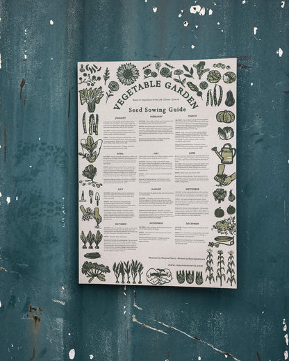 Prints Vegetables Seed Sowing Guide - Vegetables and Flowers (A2 Poster) homeware shops bristol gift shops bristol Rosanna Morris