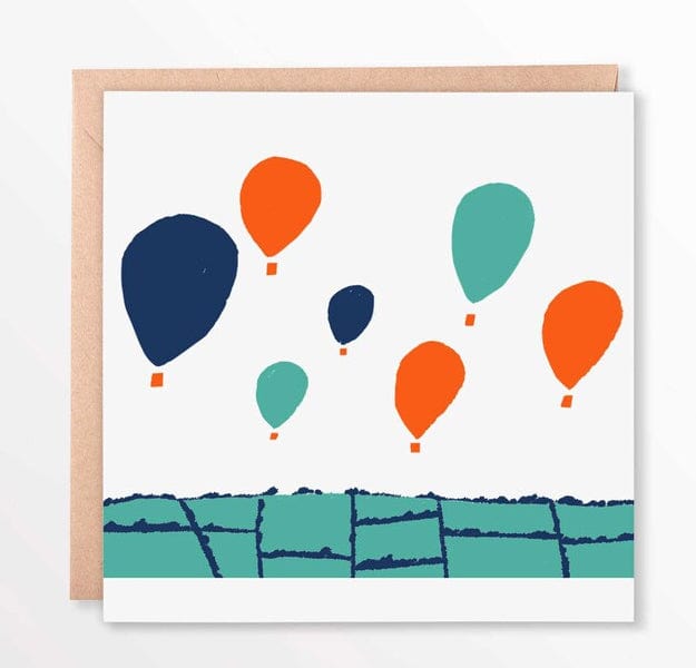 Greetings Card Square Bristol Balloons Greetings Card homeware shops bristol gift shops bristol Sarah Martin Illustration