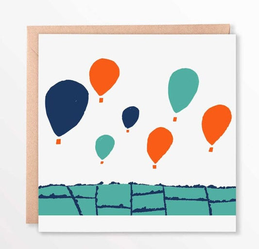 Greetings Card Square Bristol Balloons Greetings Card homeware shops bristol gift shops bristol Sarah Martin Illustration