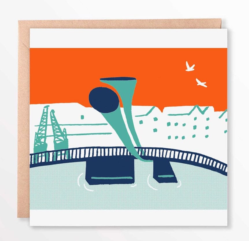 Greetings Card Square Harbourside Greetings Card homeware shops bristol gift shops bristol Sarah Martin Illustration