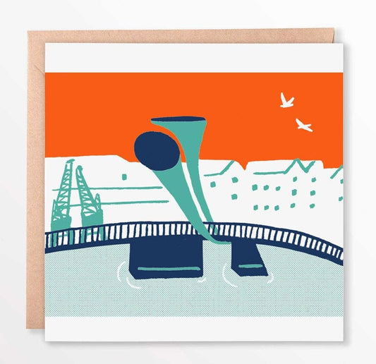 Greetings Card Square Harbourside Greetings Card homeware shops bristol gift shops bristol Sarah Martin Illustration