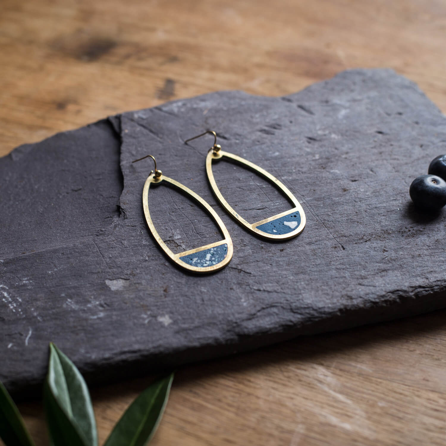 Jewellery Navy Perfect Drop Earrings homeware shops bristol gift shops bristol Scatter Jewellery