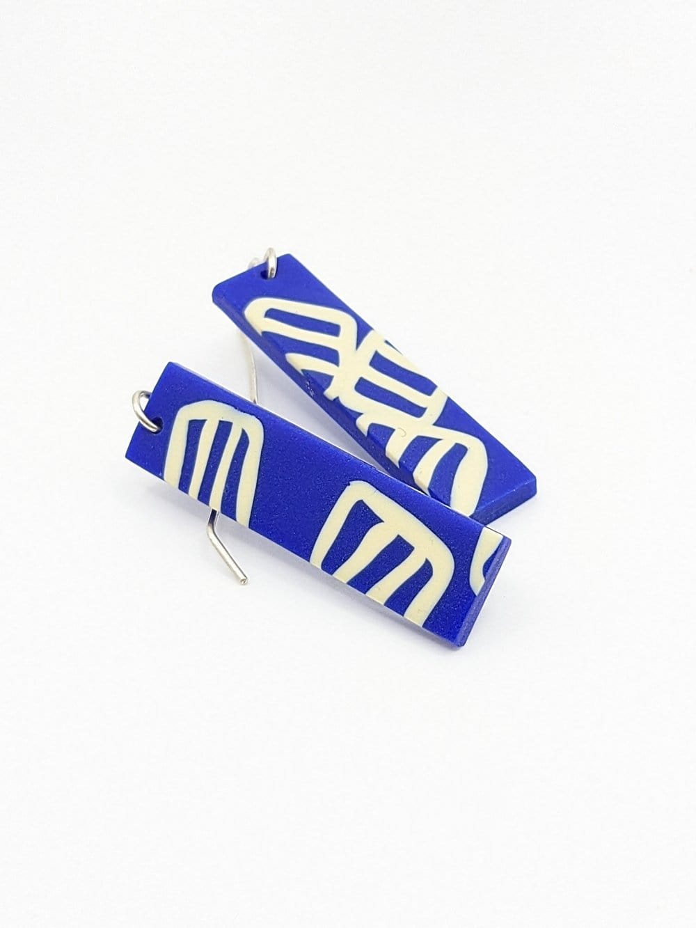 Earrings Block Earrings - 'Float' in Blue and White homeware shops bristol gift shops bristol Shaped Contemporary