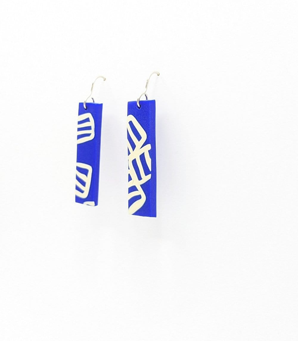 Earrings Block Earrings - 'Float' in Blue and White homeware shops bristol gift shops bristol Shaped Contemporary