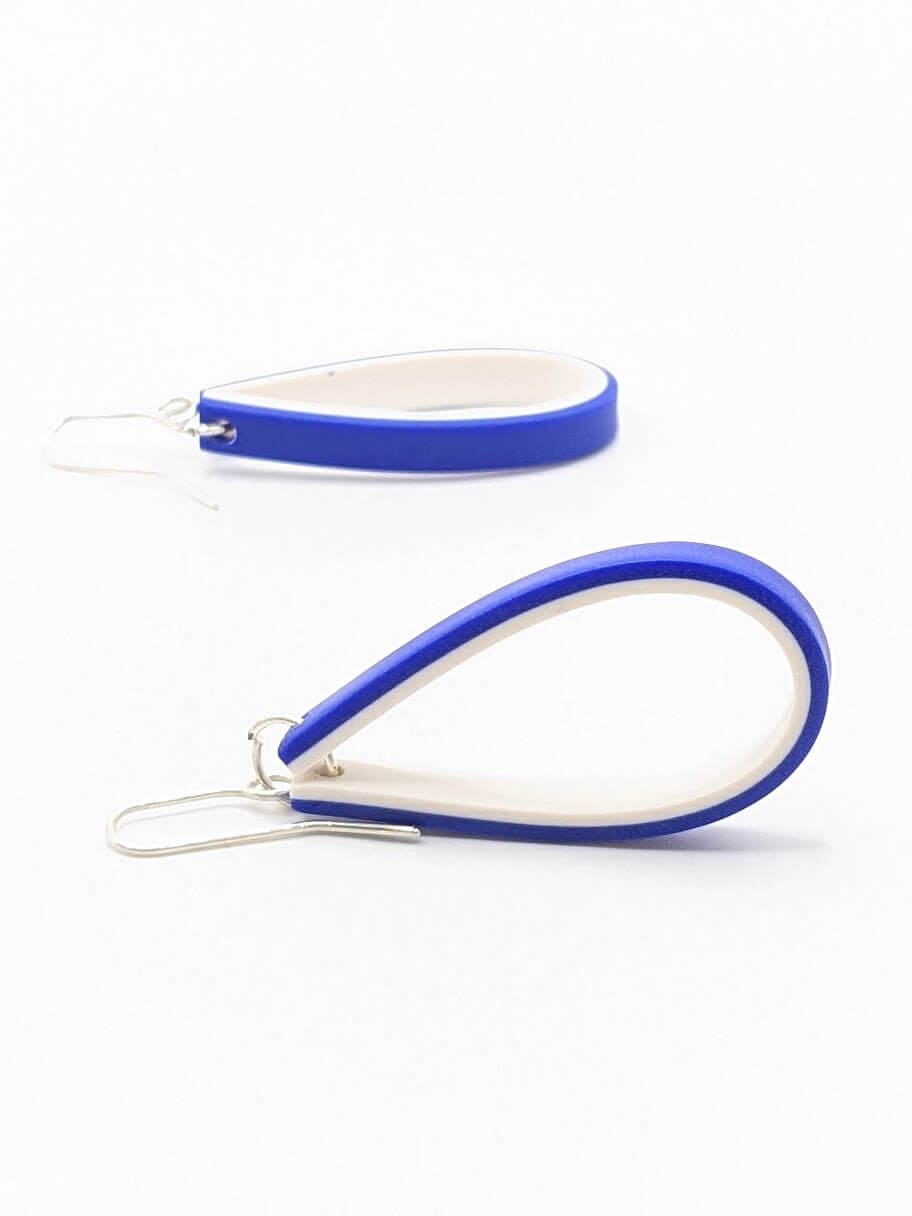 Earrings Double Colour Band Teardrop Loop Earrings (Various Colours) homeware shops bristol gift shops bristol Shaped Contemporary