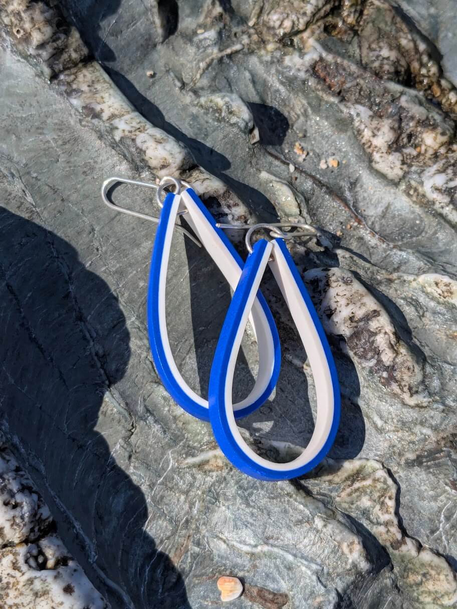 Earrings Double Colour Band Teardrop Loop Earrings (Various Colours) homeware shops bristol gift shops bristol Shaped Contemporary