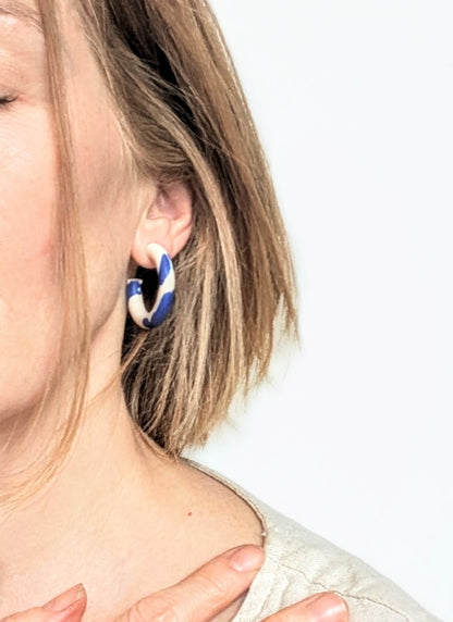 Earrings Double Colour Hula Earrings (Various Colours) homeware shops bristol gift shops bristol Shaped Contemporary