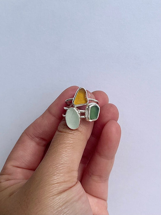 Rings Seaglass Ring - 'Dainty' (various colours) homeware shops bristol gift shops bristol Shiryun Jewellery