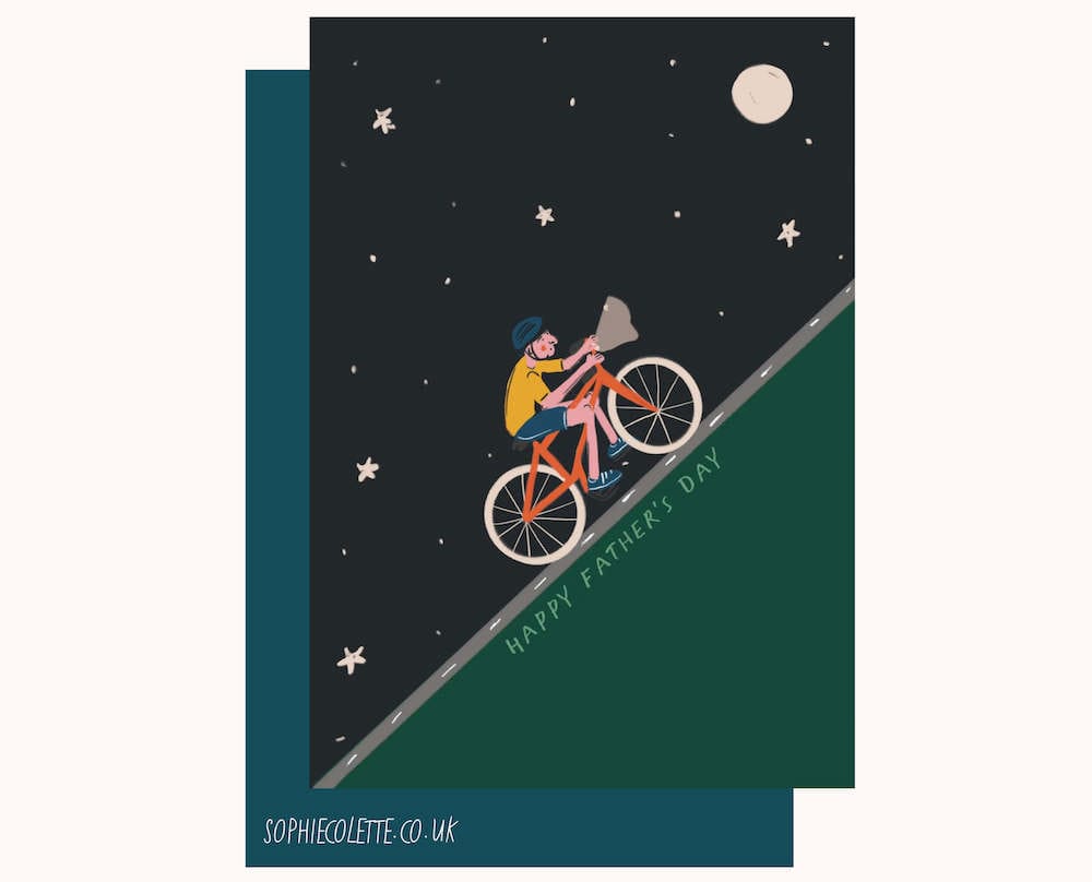 Astrology Themed Greetings Card Fathers Day Cycling Greetings Card homeware shops bristol gift shops bristol Sophie Colette