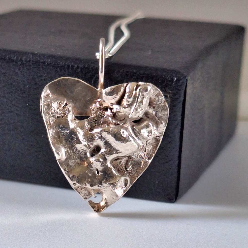 Silver Necklace Heart A ‘Silver Lava Shapes’ - Silver Pendant Necklace (various designs) homeware shops bristol gift shops bristol Sputnik Jewellery