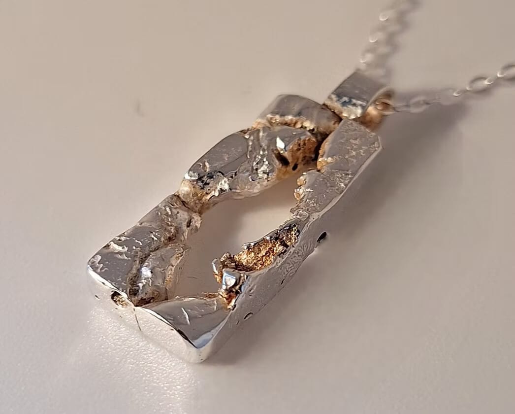 Silver Necklace Oblong ‘Silver Lava Shapes’ - Silver Pendant Necklace (various designs) homeware shops bristol gift shops bristol Sputnik Jewellery
