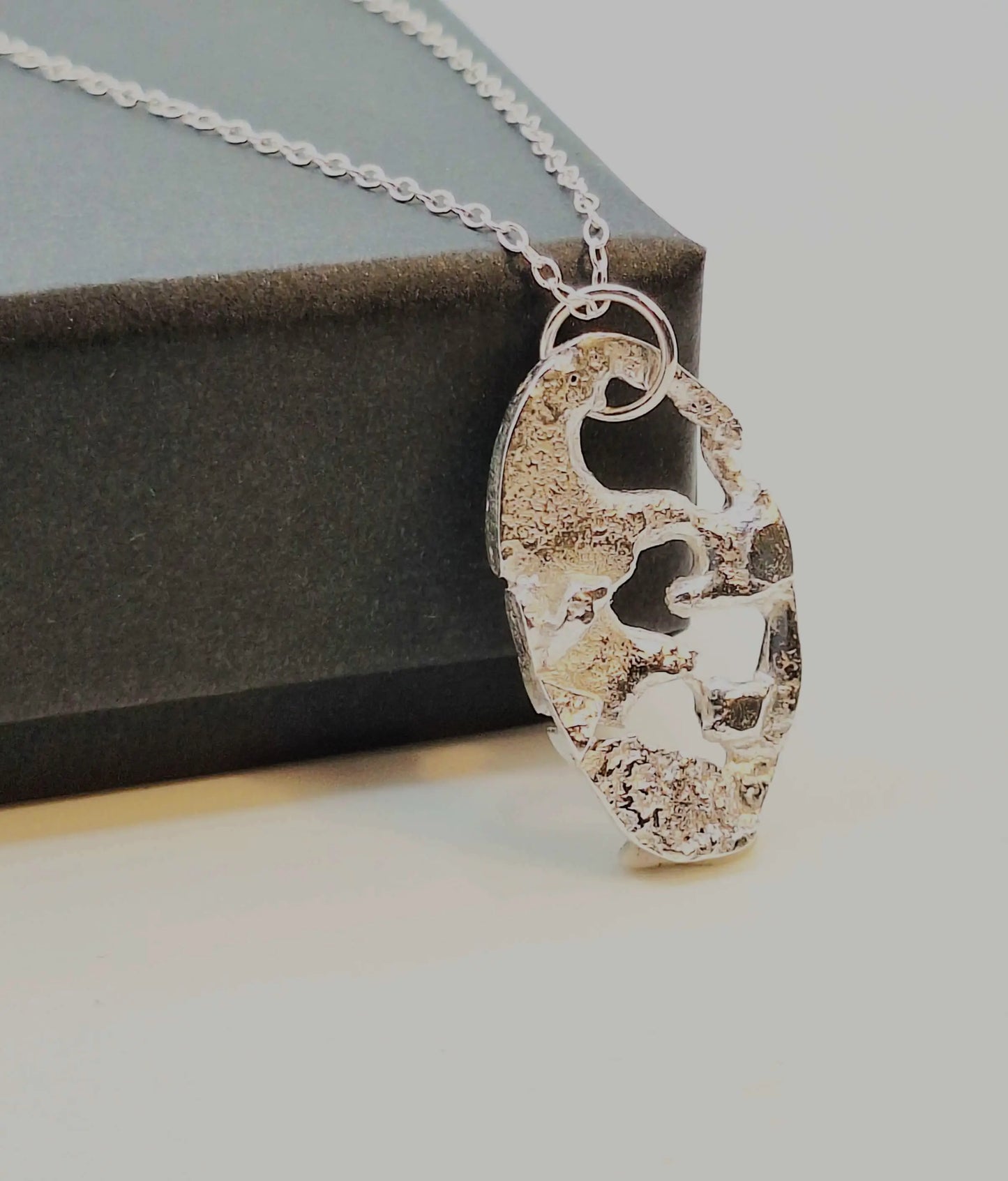 Silver Necklace Oval ‘Silver Lava Shapes’ - Silver Pendant Necklace (various designs) homeware shops bristol gift shops bristol Sputnik Jewellery