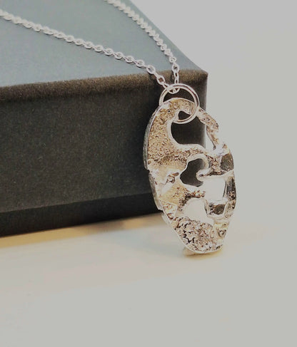 Silver Necklace Oval ‘Silver Lava Shapes’ - Silver Pendant Necklace (various designs) homeware shops bristol gift shops bristol Sputnik Jewellery