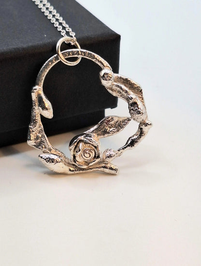 Silver Necklace Rose ‘Silver Lava Shapes’ - Silver Pendant Necklace (various designs) homeware shops bristol gift shops bristol Sputnik Jewellery
