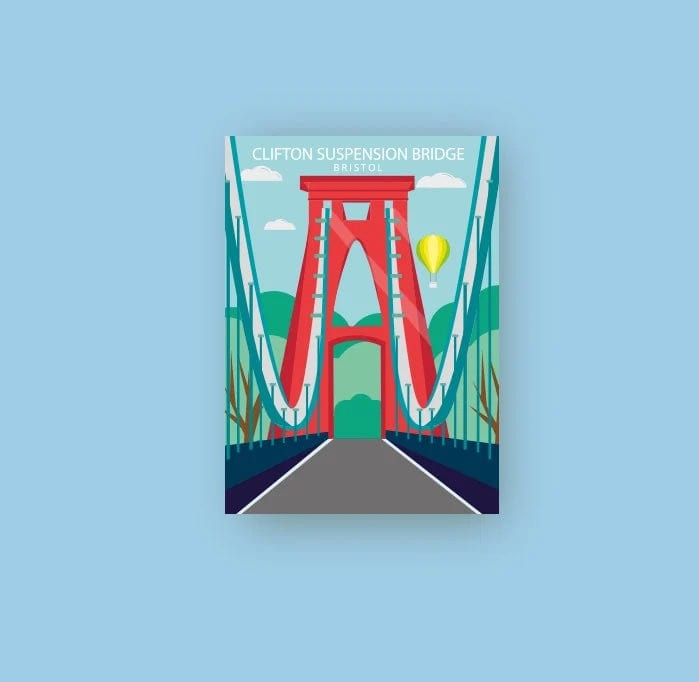 Greetings Card Clifton Suspension Bridge Greetings Card homeware shops bristol gift shops bristol Sunny Luna