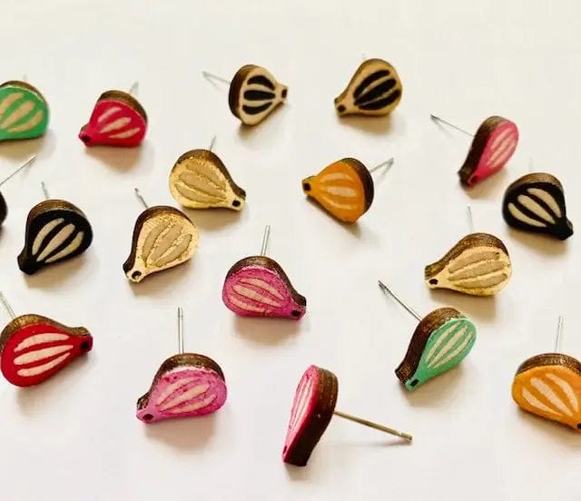 Jewellery Wooden Balloon Studs (Various Colours) homeware shops bristol gift shops bristol Sunny Luna