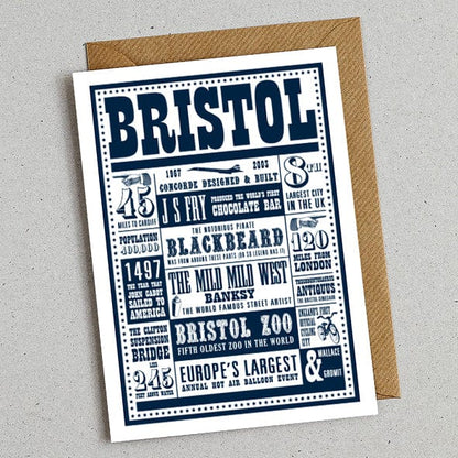 Greeting & Note Cards Bristol Facts Card Susan Taylor Greetings Cards - Various homeware shops bristol gift shops bristol Susan Taylor Design